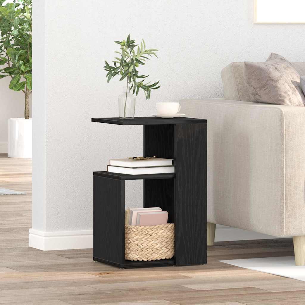Side Table Black Oak 36 x 30 x 56 cm Engineered Wood