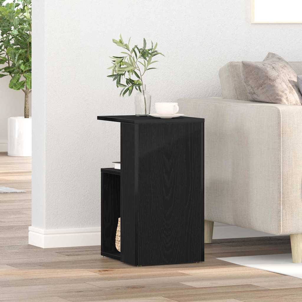 Side Table Black Oak 36 x 30 x 56 cm Engineered Wood