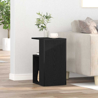 Side Table Black Oak 36 x 30 x 56 cm Engineered Wood