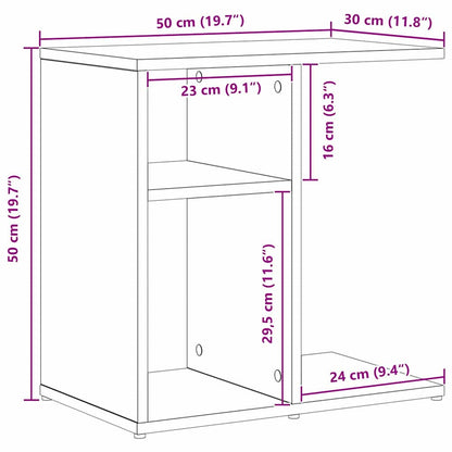 Side Table Black Oak 50 x 30 x 50 cm Engineered Wood