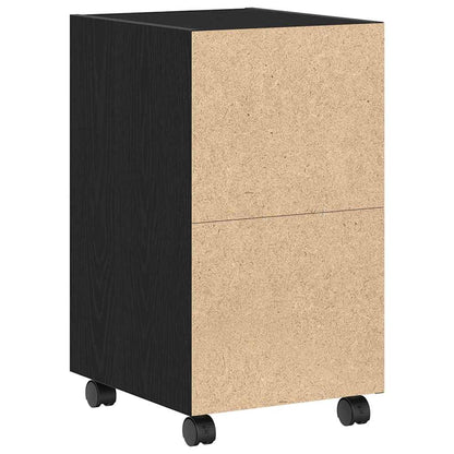 Wheeled Side Cabinet 33 x 38 x 60 cm Engineered Wood Black Oak