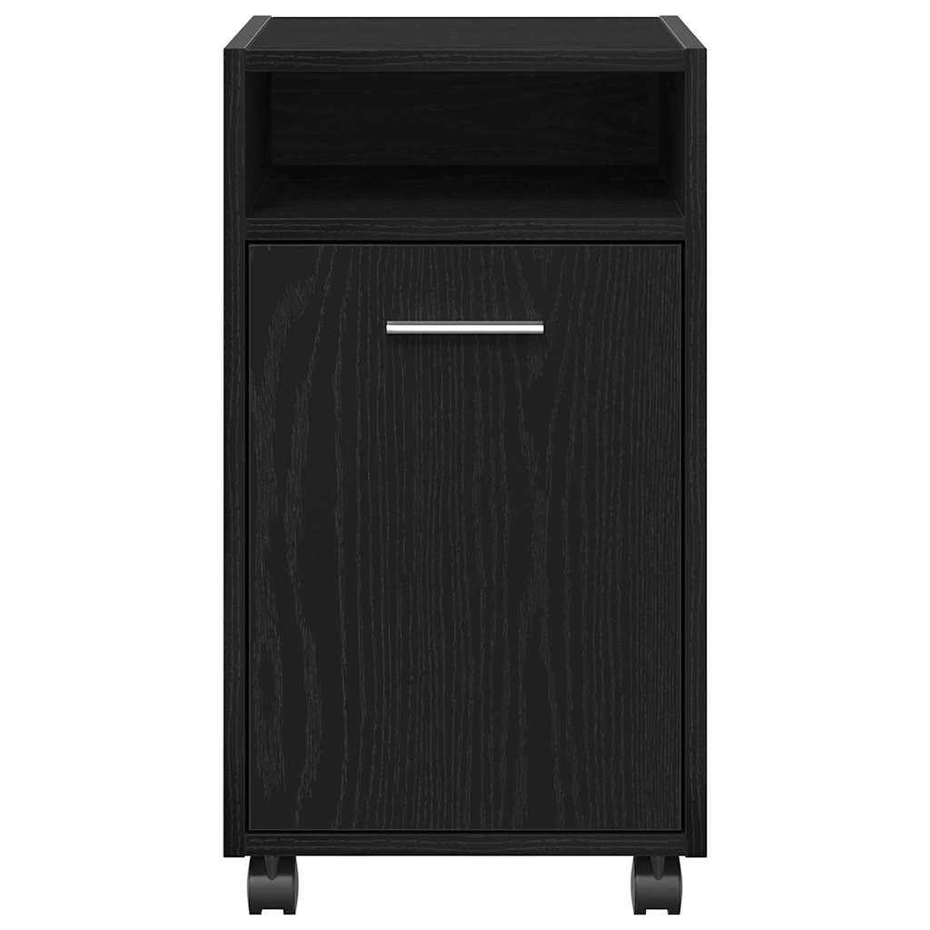 Wheeled Side Cabinet 33 x 38 x 60 cm Engineered Wood Black Oak