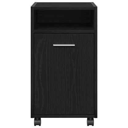 Wheeled Side Cabinet 33 x 38 x 60 cm Engineered Wood Black Oak