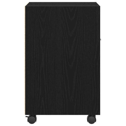 Wheeled Side Cabinet 33 x 38 x 60 cm Engineered Wood Black Oak