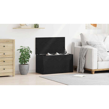 Storage Box Black Oak 84 x 42 x 46 cm Engineered Wood