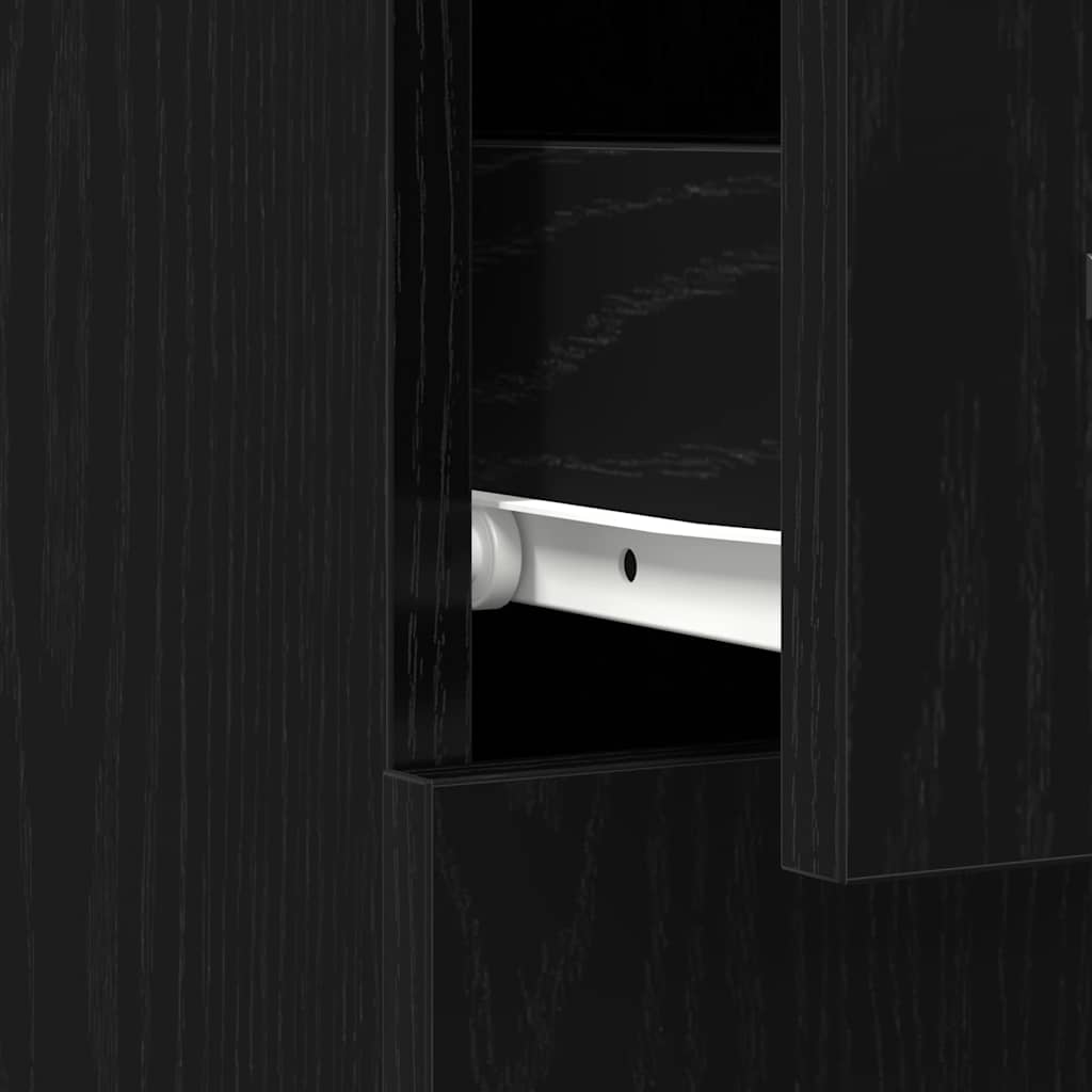 Apothecary Cabinet Black Oak 20 x 45.5 x 60 cm Engineered Wood