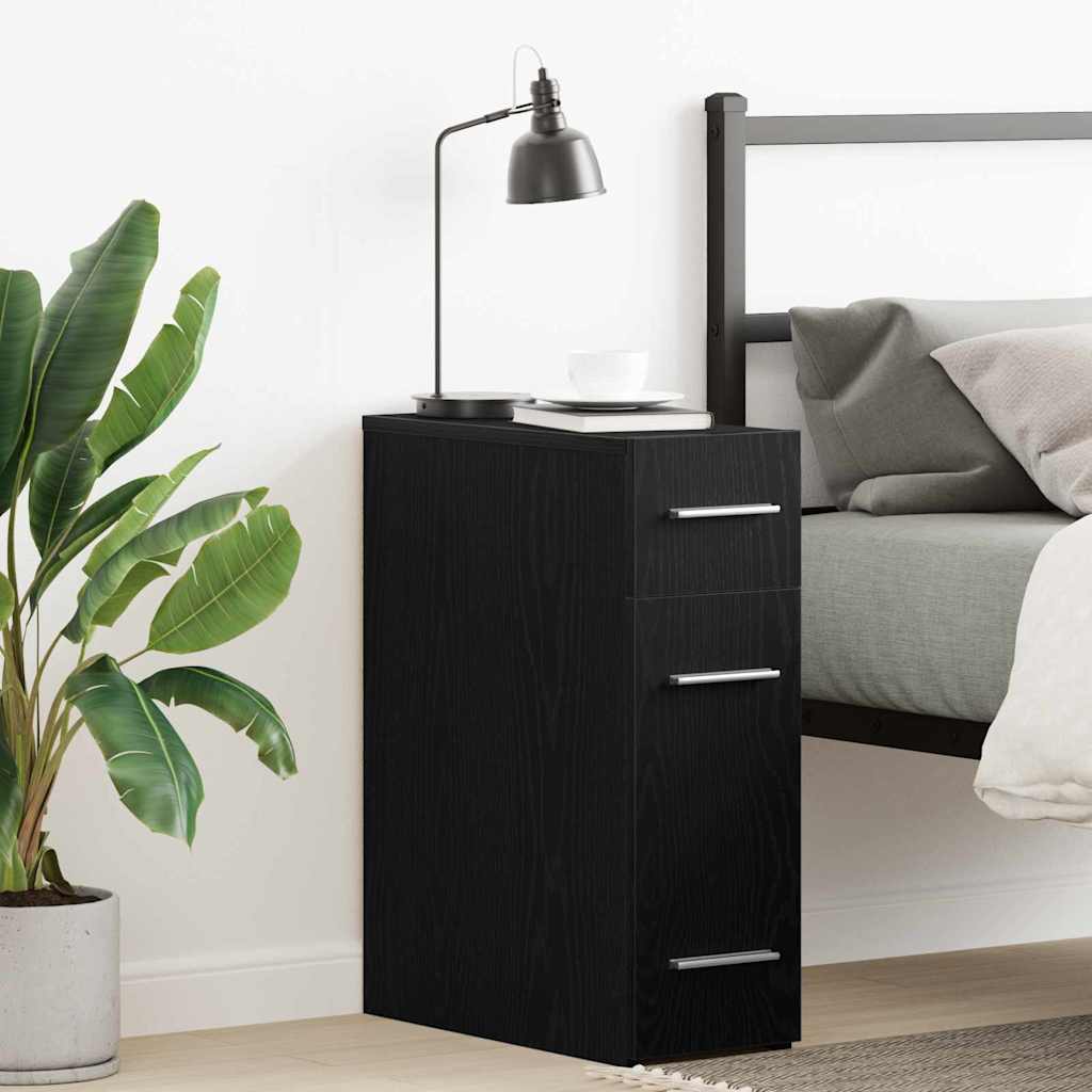 Apothecary Cabinet Black Oak 20 x 45.5 x 60 cm Engineered Wood