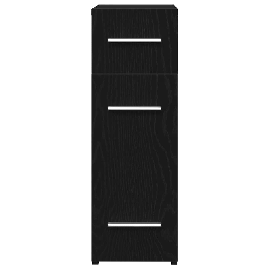 Apothecary Cabinet Black Oak 20 x 45.5 x 60 cm Engineered Wood