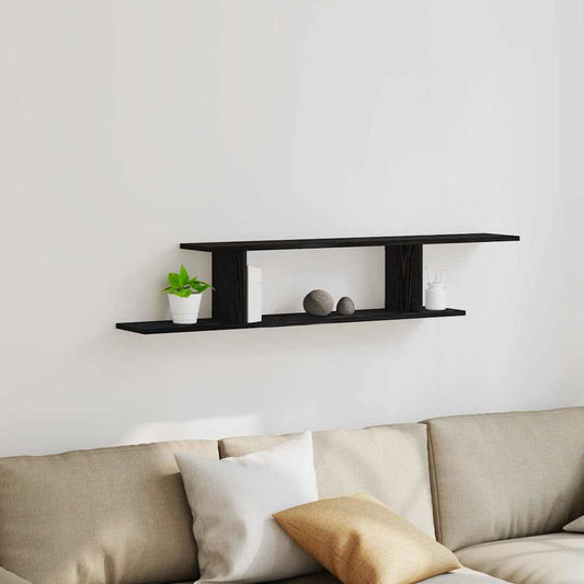 Wall-mounted TV Shelf Wall-Mounted Black Oak 125 x 18 x 23 cm