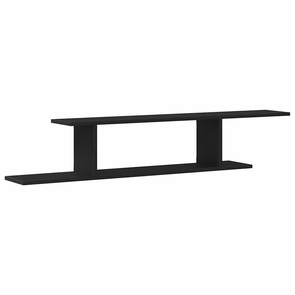 Wall-mounted TV Shelf with Shelf Black Oak 125 x 18 x 23 cm