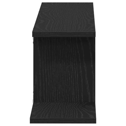 Wall-mounted TV Shelf with Shelf Black Oak 125 x 18 x 23 cm