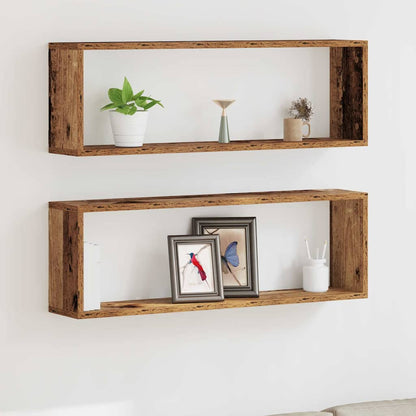 Wall Shelves 2 pcs Old Wood 80 x 15 x 26 cm Engineered Wood