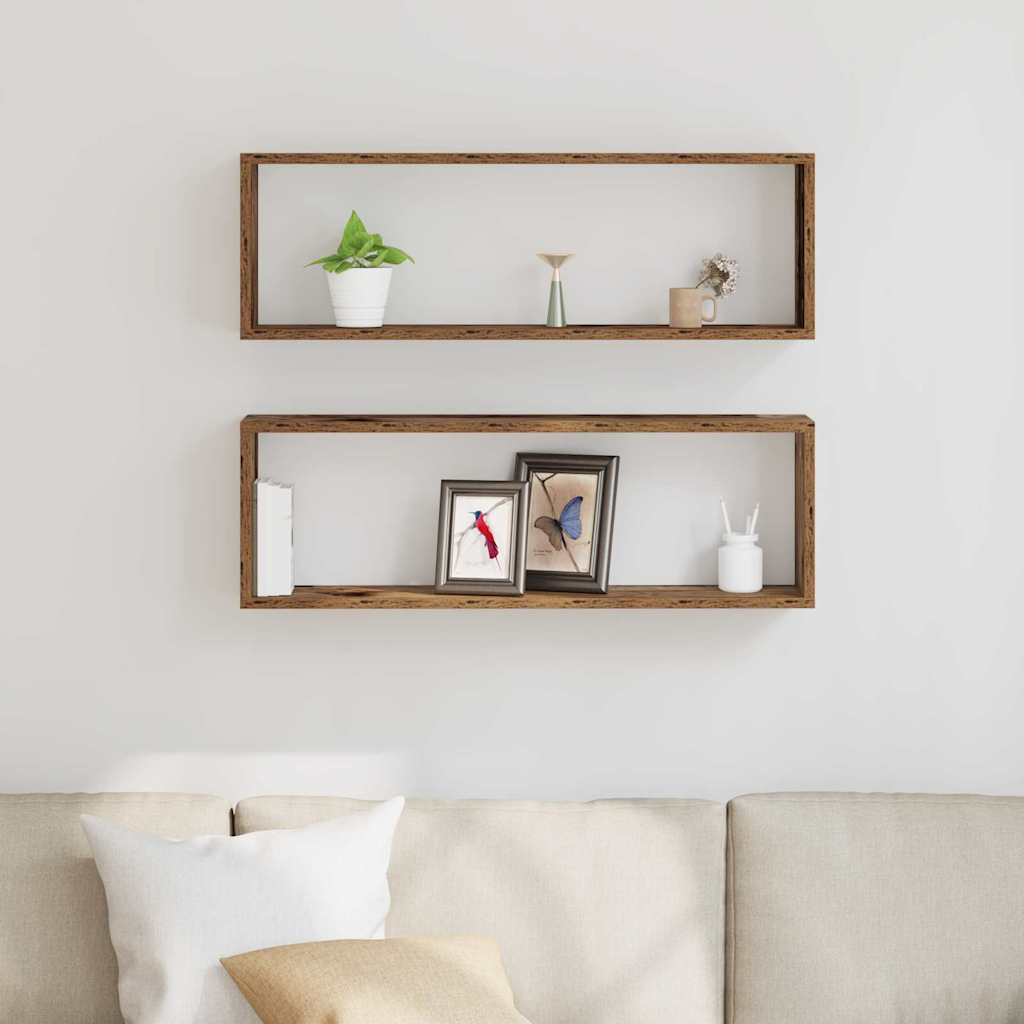 Wall Shelves 2 pcs Old Wood 80 x 15 x 26 cm Engineered Wood