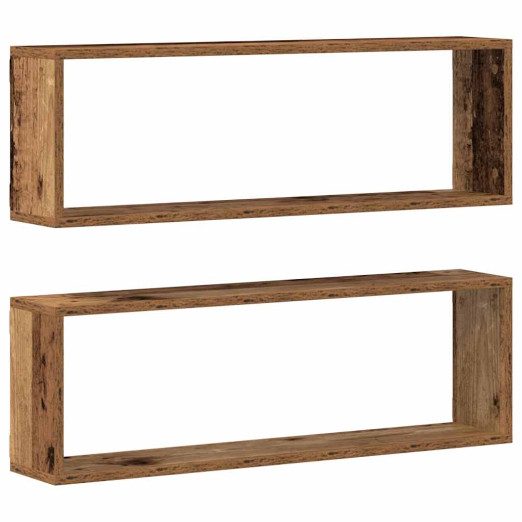 Wall Shelves 2 pcs Old Wood 80 x 15 x 26 cm Engineered Wood