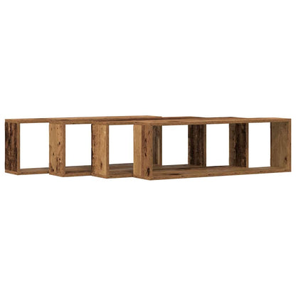 Wall Shelves 4 pcs Old Wood 80 x 15 x 26 cm Engineered Wood