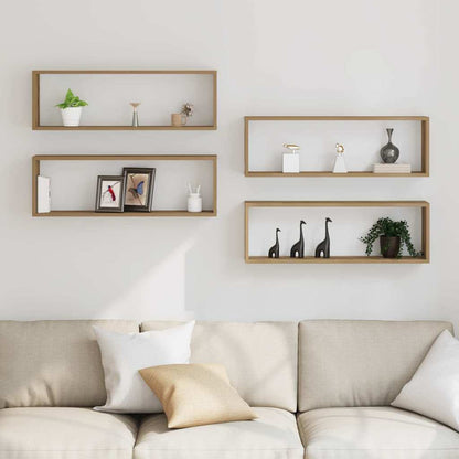 Wall Shelves 4 pcs Artisian Oak 80 x 15 x 26 cm Engineered Wood