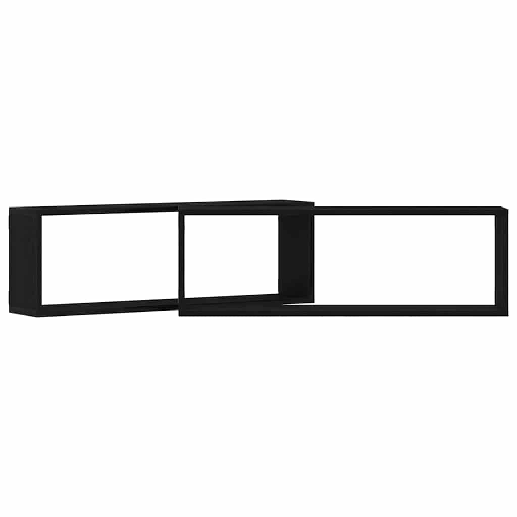 Wall Shelves 2 pcs Black Oak 80 x 15 x 26 cm Engineered Wood