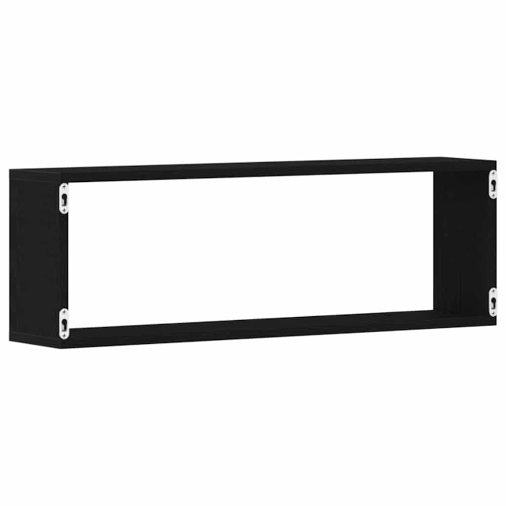 Wall Shelves 2 pcs Black Oak 80 x 15 x 26 cm Engineered Wood