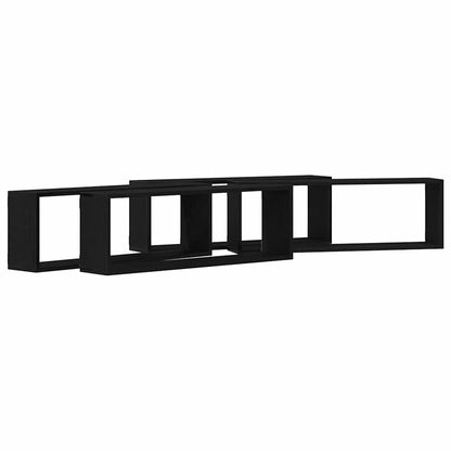 Wall Shelves 4 pcs Black Oak 80 x 15 x 26 cm Engineered Wood