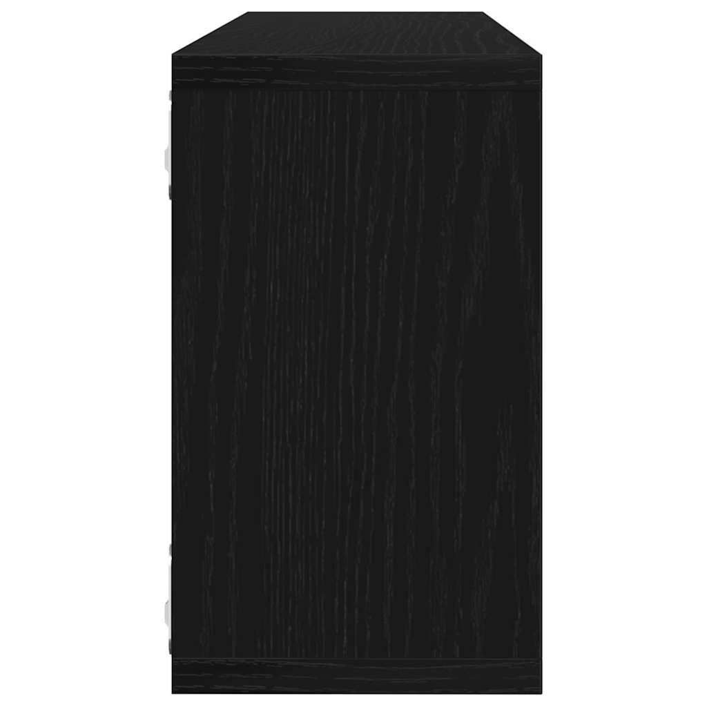 Wall Shelves 4 pcs Black Oak 80 x 15 x 26 cm Engineered Wood