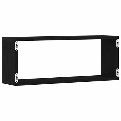 Wall Shelves 2 pcs Black Oak 60 x 15 x 23 cm Engineered Wood