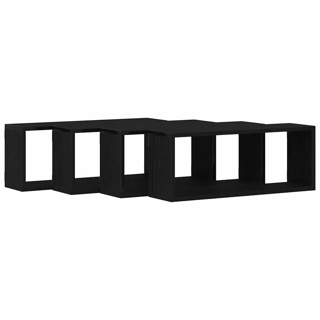 Wall Shelves 4 pcs Black Oak 60 x 15 x 23 cm Engineered Wood