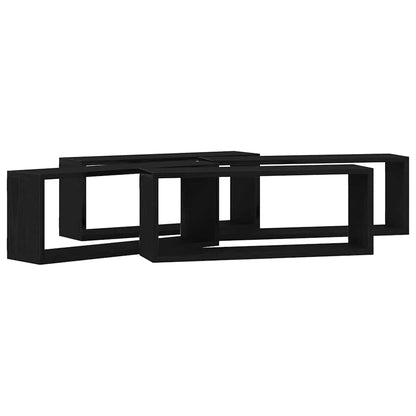 Wall Shelves 4 pcs Black Oak 60 x 15 x 23 cm Engineered Wood