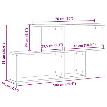 Wall Shelf with Shelf Black Oak 76 x 15 x 53 cm Engineered Wood