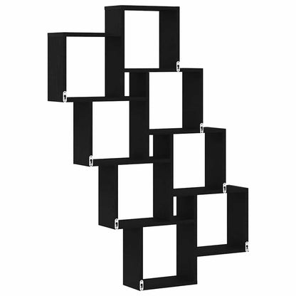 Wall Shelf Black Oak 90 x 15 x 119.5 cm Engineered Wood
