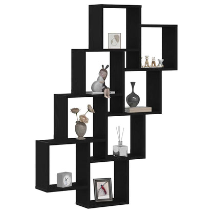 Wall Shelf Black Oak 90 x 15 x 119.5 cm Engineered Wood