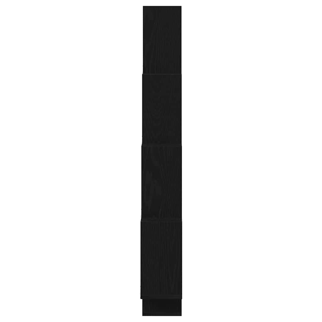 Wall Shelf Black Oak 90 x 15 x 119.5 cm Engineered Wood