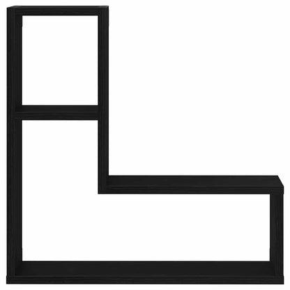 Wall Shelf Wall-Mounted 2 pcs Black Oak 50 x 15 x 85 cm