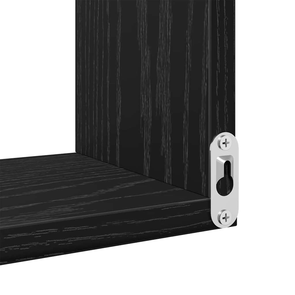 Wall Shelf Wall-Mounted 2 pcs Black Oak 40 x 40 x 49.5 cm