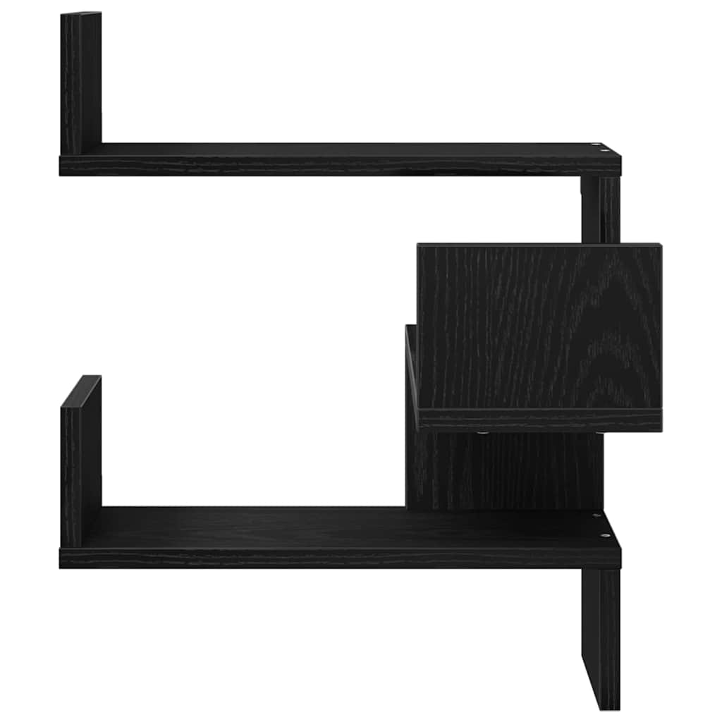 Wall Shelf 2 pcs Black Oak 40 x 40 x 49.5 cm Engineered Wood