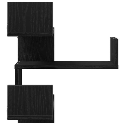 Wall Shelf Wall-Mounted 2 pcs Black Oak 40 x 40 x 49.5 cm
