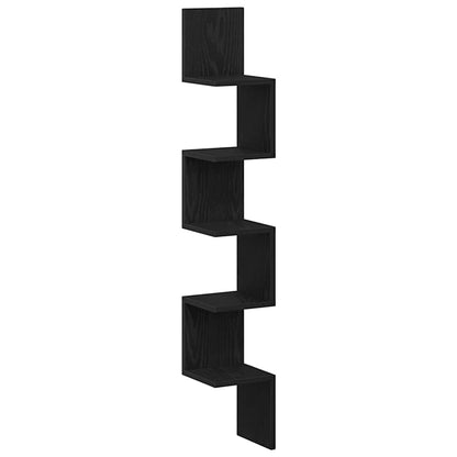 Corner Shelf Black Oak 20 x 20 x 127.5 cm Engineered Wood