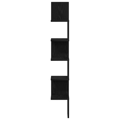 Corner Shelf Black Oak 20 x 20 x 127.5 cm Engineered Wood