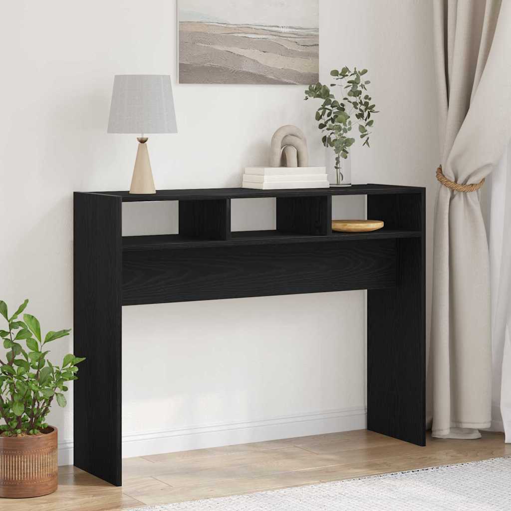 Console Table Black Oak 105 x 30 x 80 cm Engineered Wood
