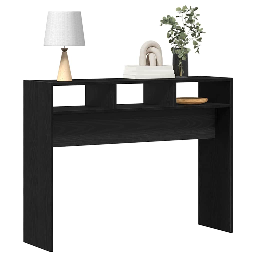 Console Table Black Oak 105 x 30 x 80 cm Engineered Wood