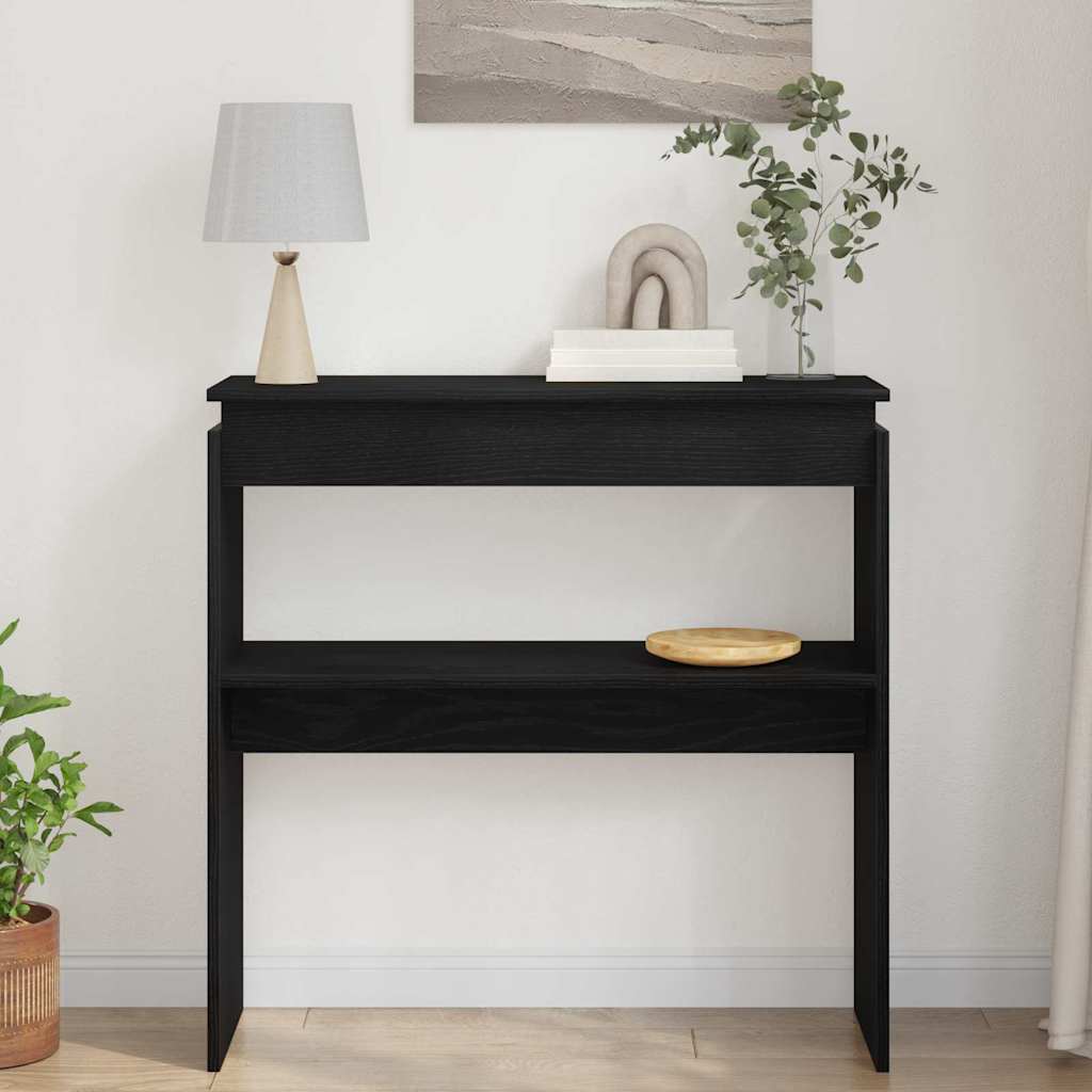 Console Table Black Oak 80 x 30 x 80 cm Engineered Wood
