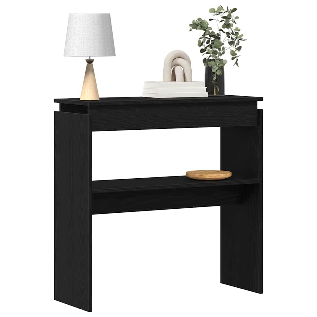 Console Table Black Oak 80 x 30 x 80 cm Engineered Wood