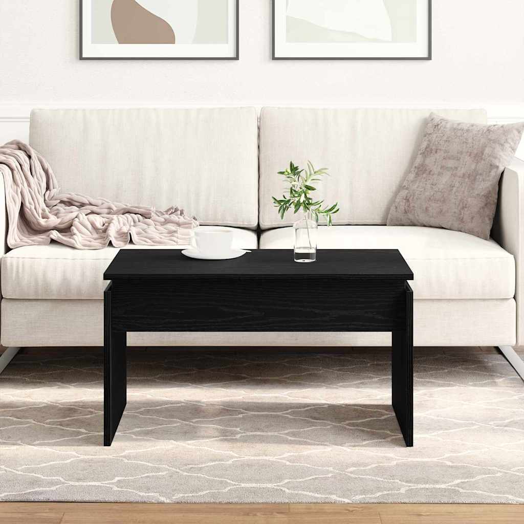 Coffee Table Black Oak 68 x 50 x 38 cm Engineered Wood