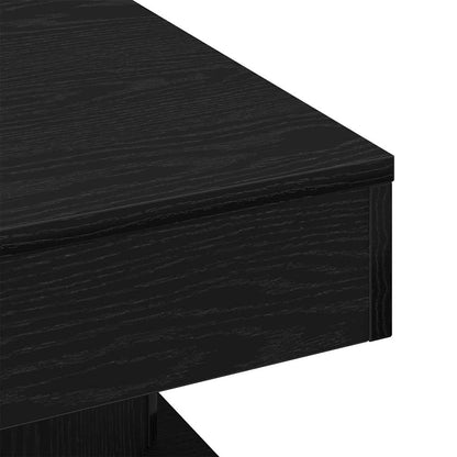 Coffee Table Black Oak 57 x 57 x 30 cm Engineered Wood