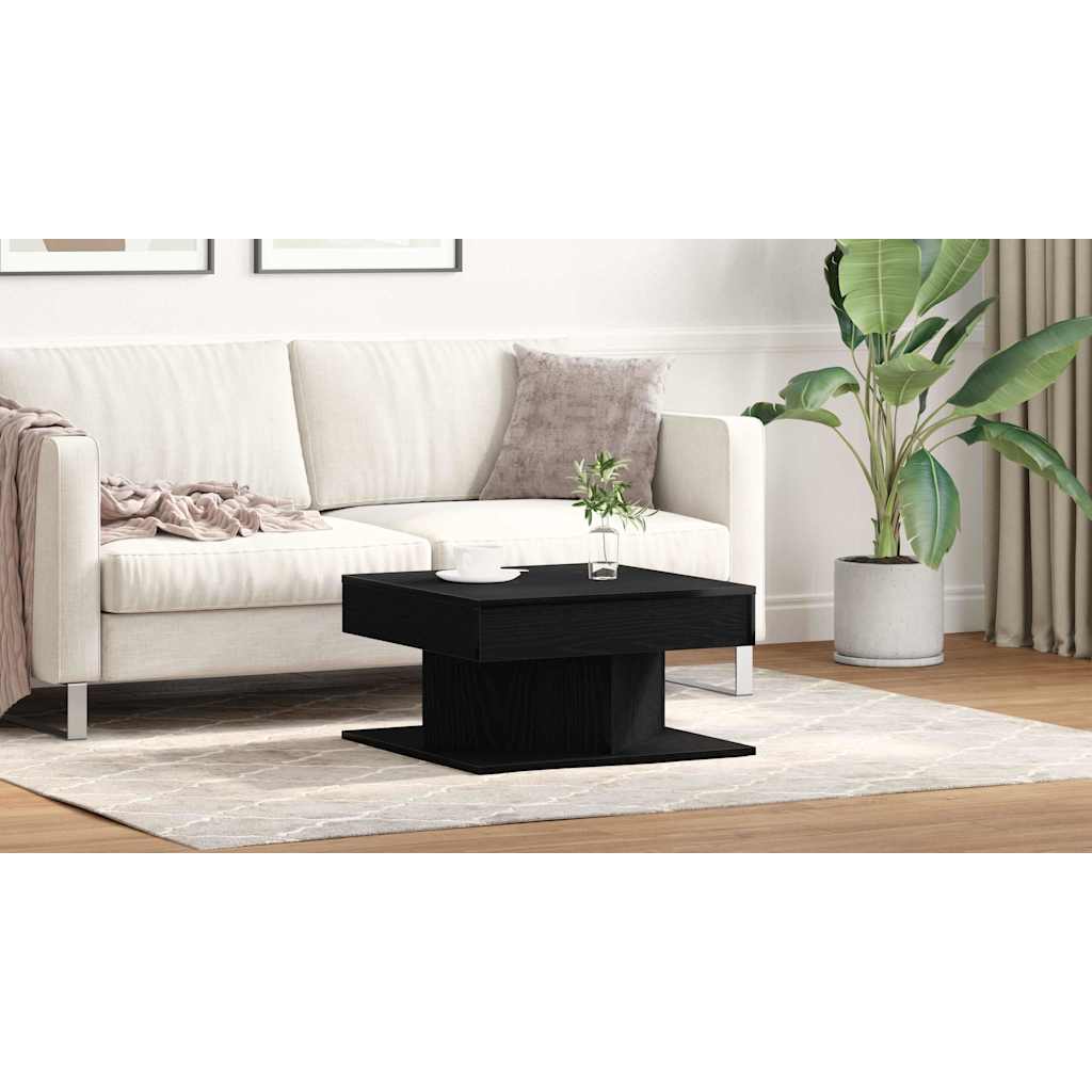 Coffee Table Black Oak 57 x 57 x 30 cm Engineered Wood