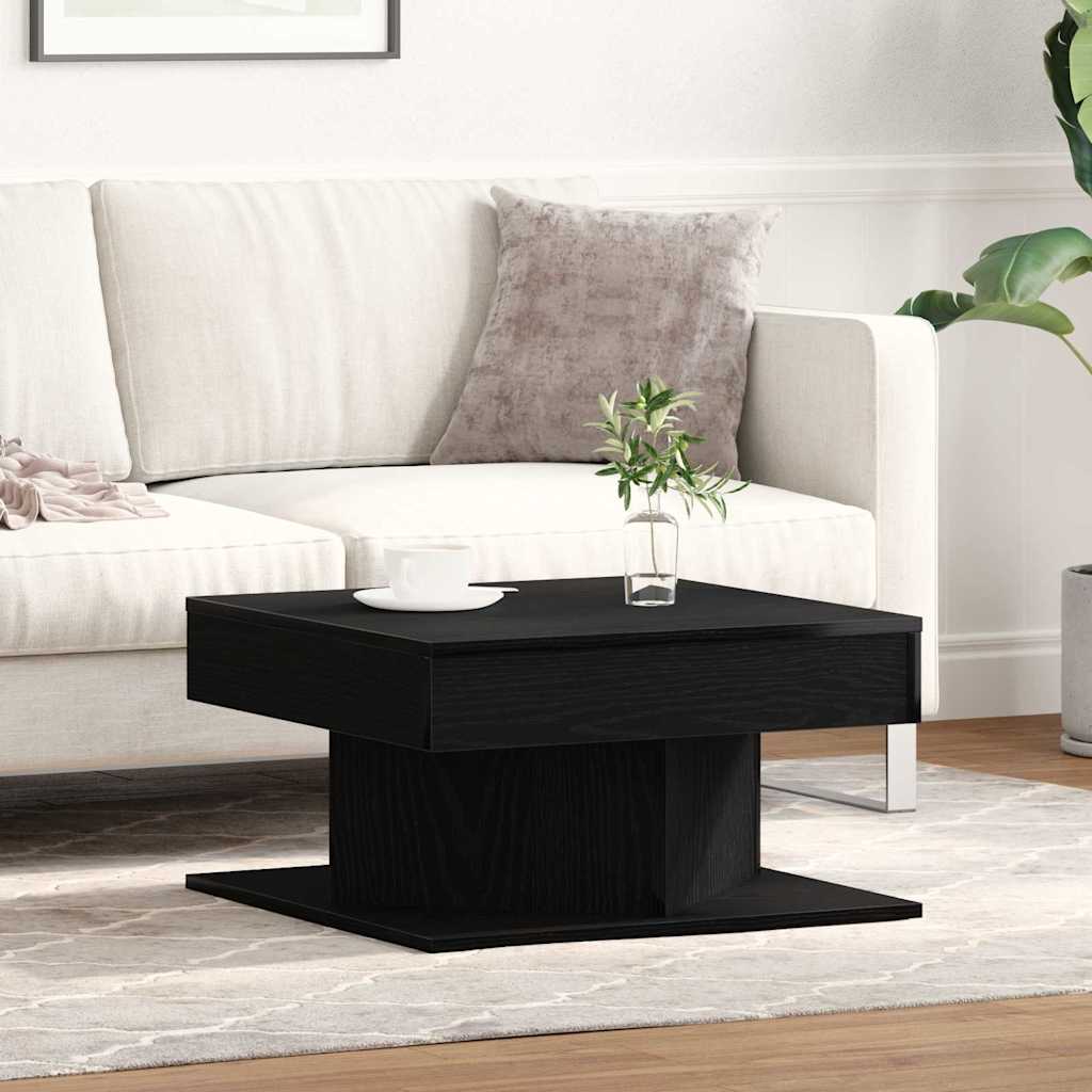 Coffee Table Black Oak 57 x 57 x 30 cm Engineered Wood