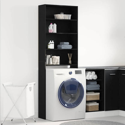 Washing Machine Cabinet Black Oak 64 x 24 x 190 cm