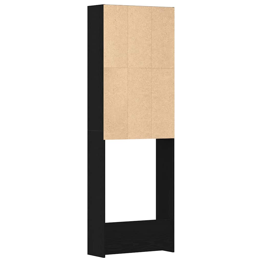 Washing Machine Cabinet Black Oak 64 x 24 x 190 cm