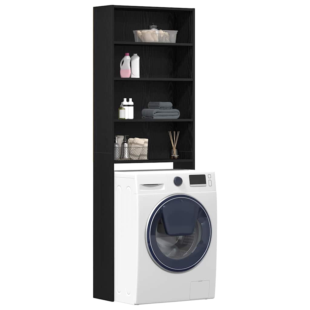 Washing Machine Cabinet Black Oak 64 x 24 x 190 cm