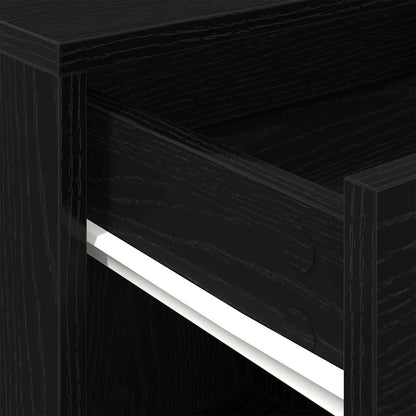 Rolling Cabinet Black Oak 45 x 38 x 54 cm Engineered Wood