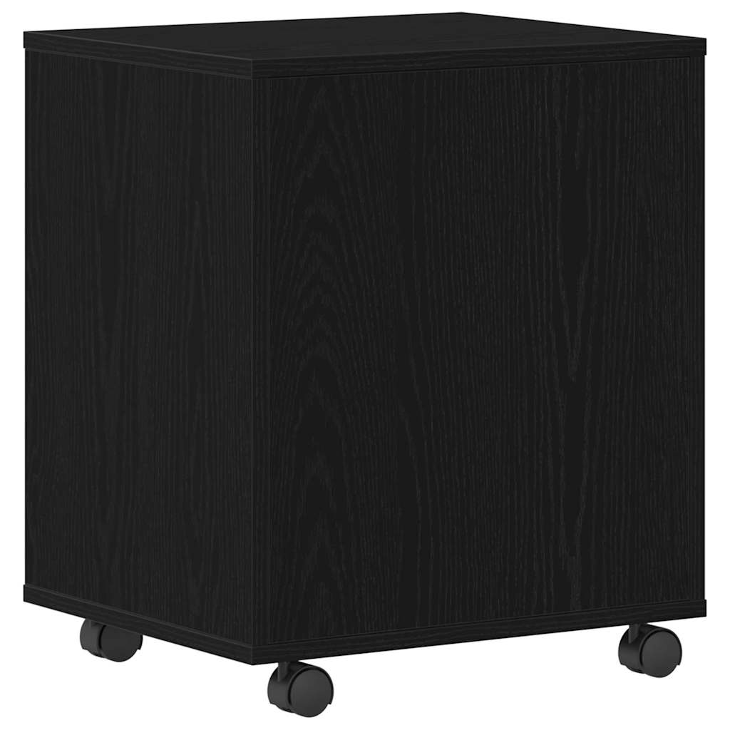 Rolling Cabinet Black Oak 45 x 38 x 54 cm Engineered Wood